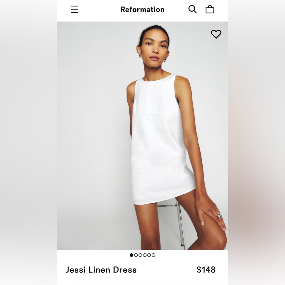 Reformation Jessi White Linen Dress size 6